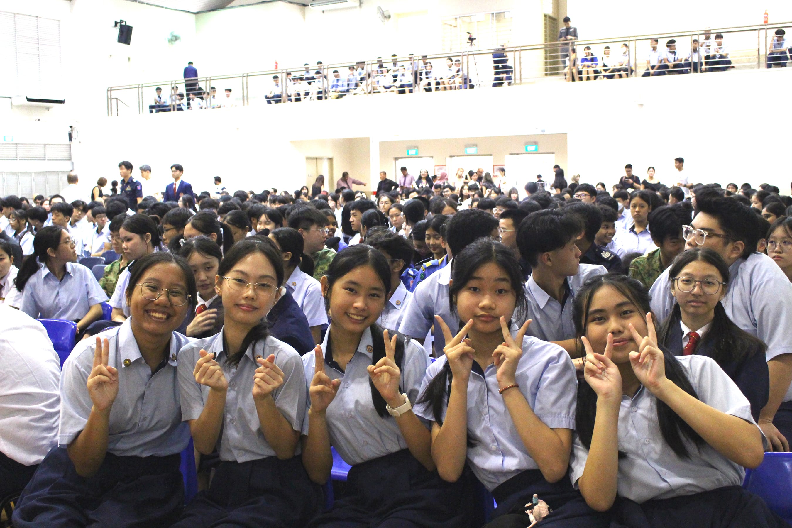Our Secondary 4 prize winners posing for a group photograph.